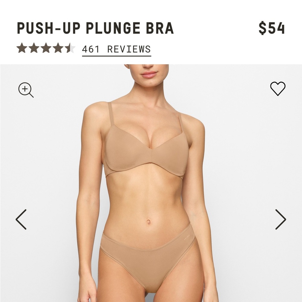 BNWOT SKIMS 32DD No underwire push up bra in clay color